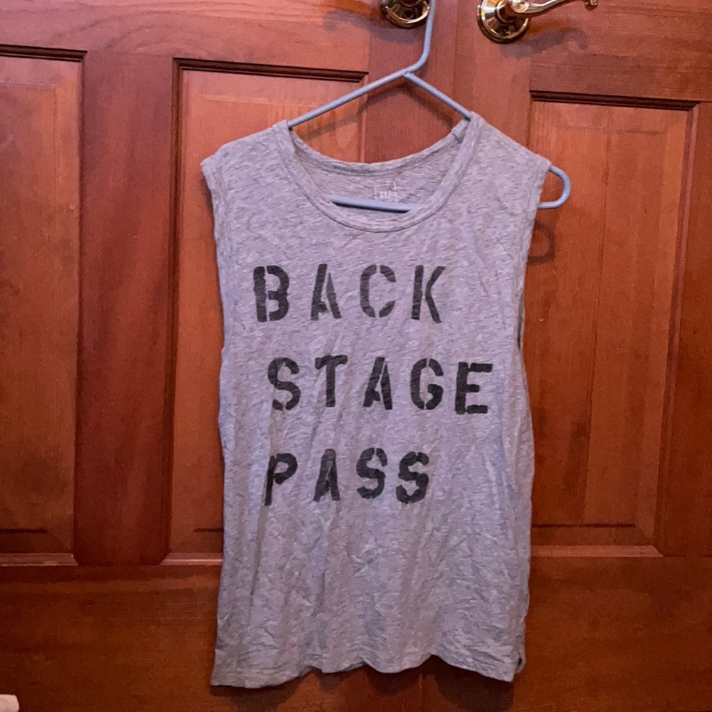 Gap Grey “Back Stage Pass” Tank Top